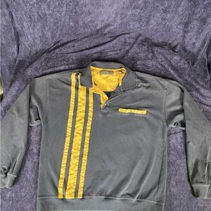 David Taylor Navy and Tan pullover heavy long sleeve shirt (670)